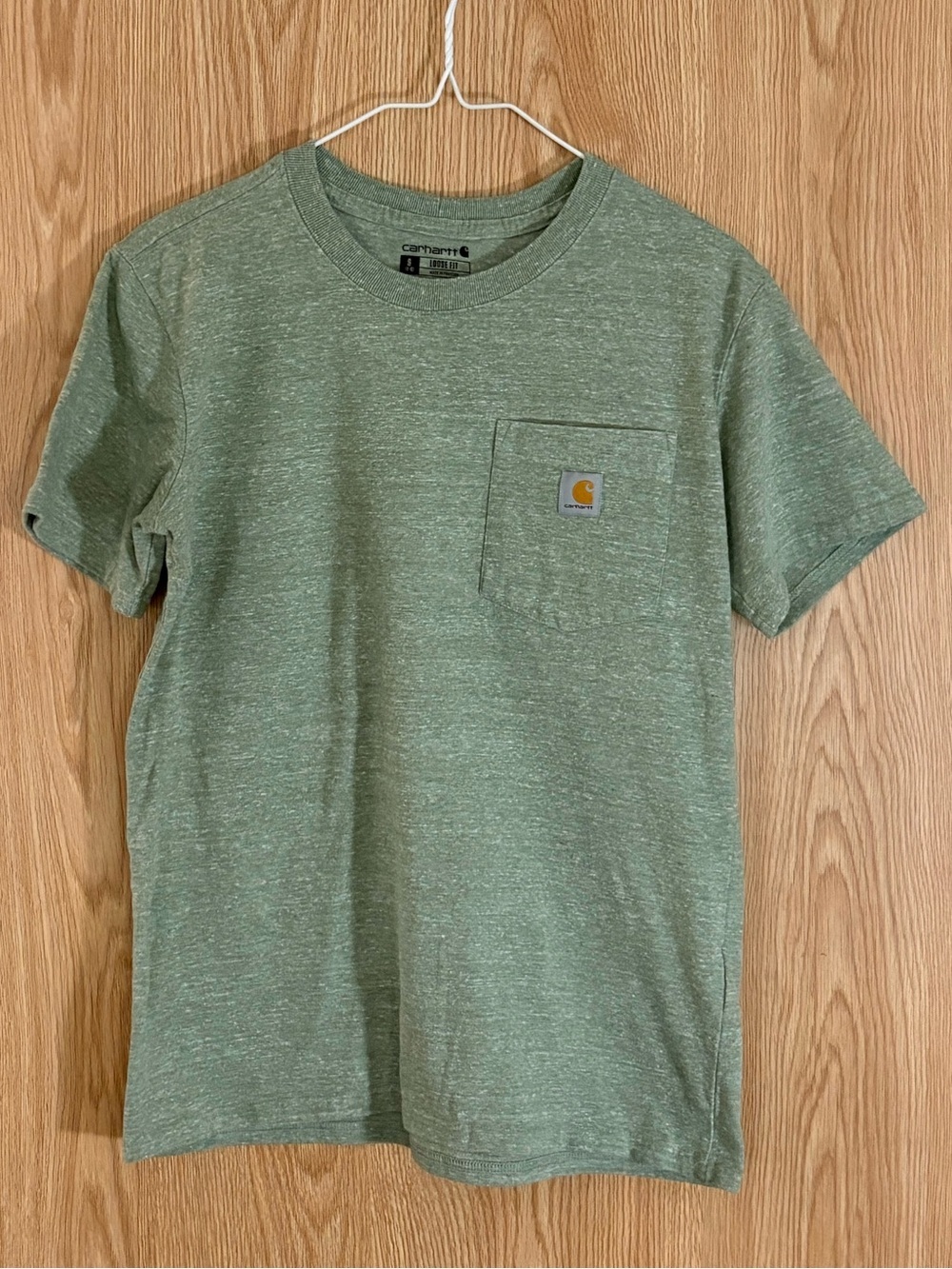 Carhartt Heather Light Olive Crewneck Short-Sleeve Loose Fit Pocket Tee